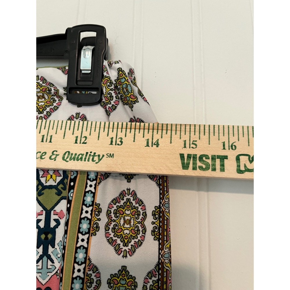 Coco Bianco Womens Pink Green Geometric Tile Print Maxi Skirt Side Slit Small - Picture 3 of 7